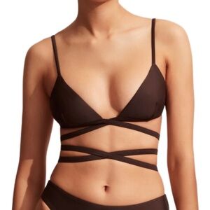 NWT Matteau Bikini Wrap Top Brown
